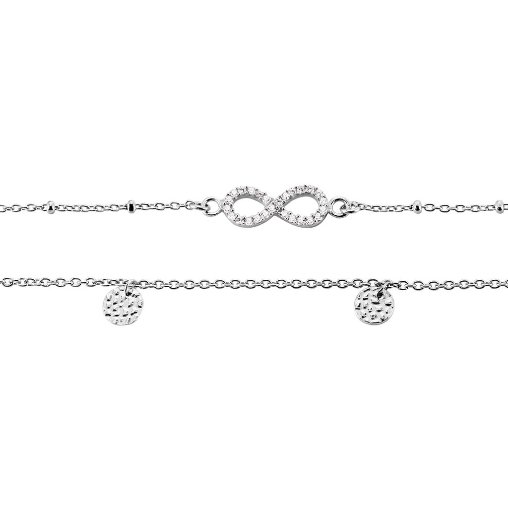 Chaîne De Cheville Argent Blanc Roschen Oxydes De Zirconium