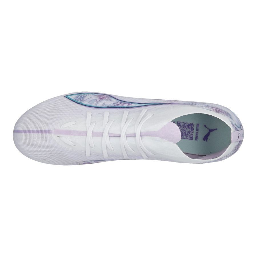 PUMA Ultra 5 Match   FG/AG Brilliance - Blanc/Noir/Spring Lavender Femme ÉDITION LIMITÉE