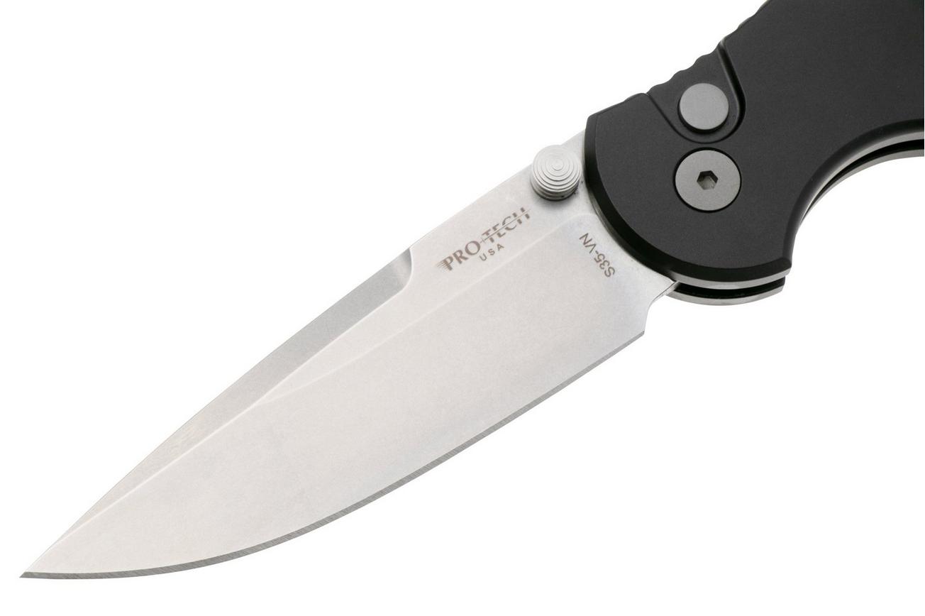 Pro-Tech TR-3 Integrity INT101, Stonewashed S35VN, Solid Black Manual Aluminum, zakmes