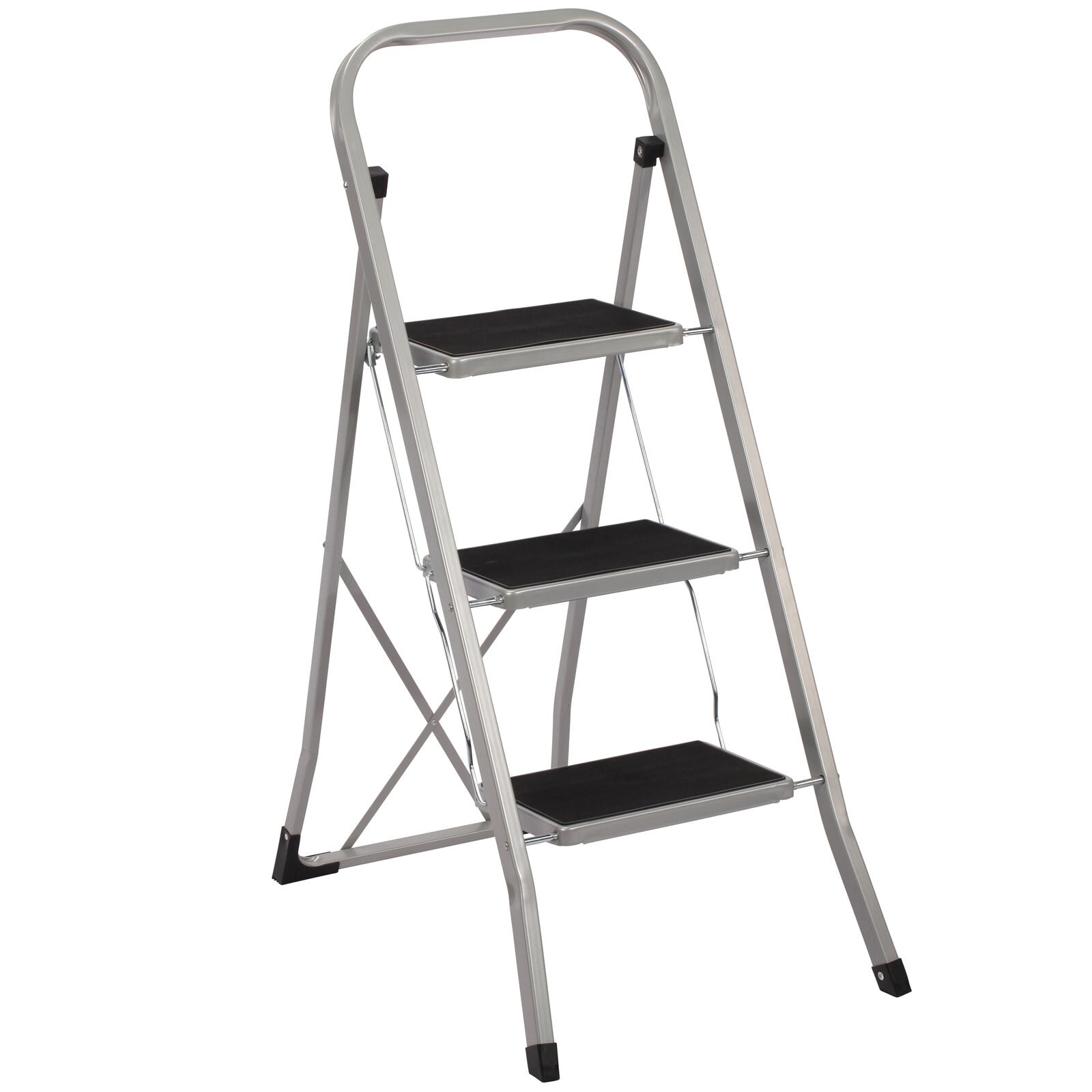 Klapptritt Top Star Stahl Silber 3 Stufen