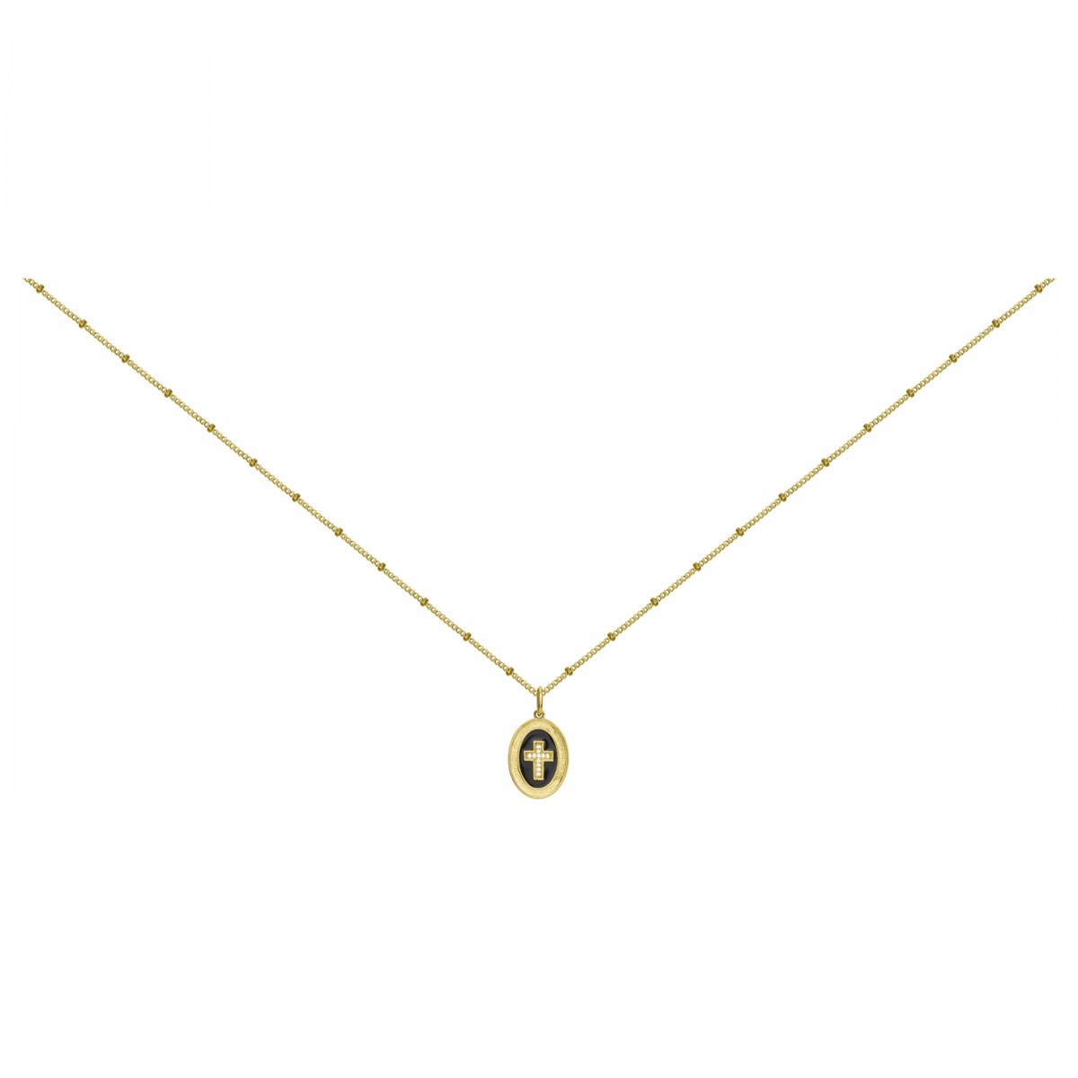 Collier en Plaqué Or avec oxyde de zirconium blanc