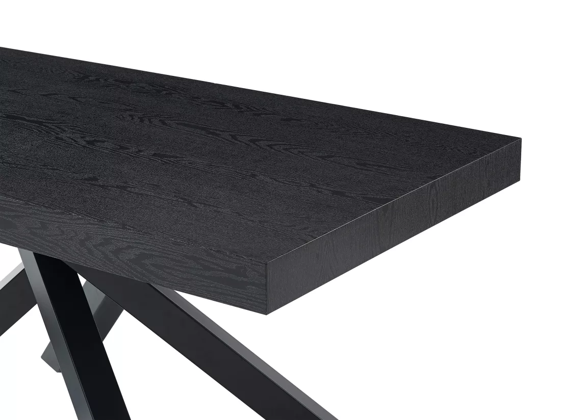 Table à manger extensible 6 à 10 personnes en MDF et métal - Noir - CATONAV