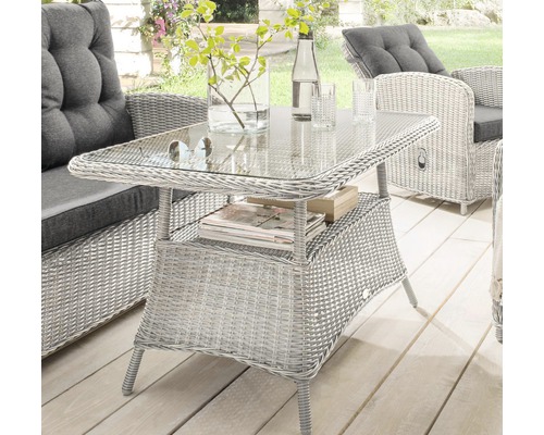Merano II tuintafel, 120 x 70 x 67 cm, aluminium, wit