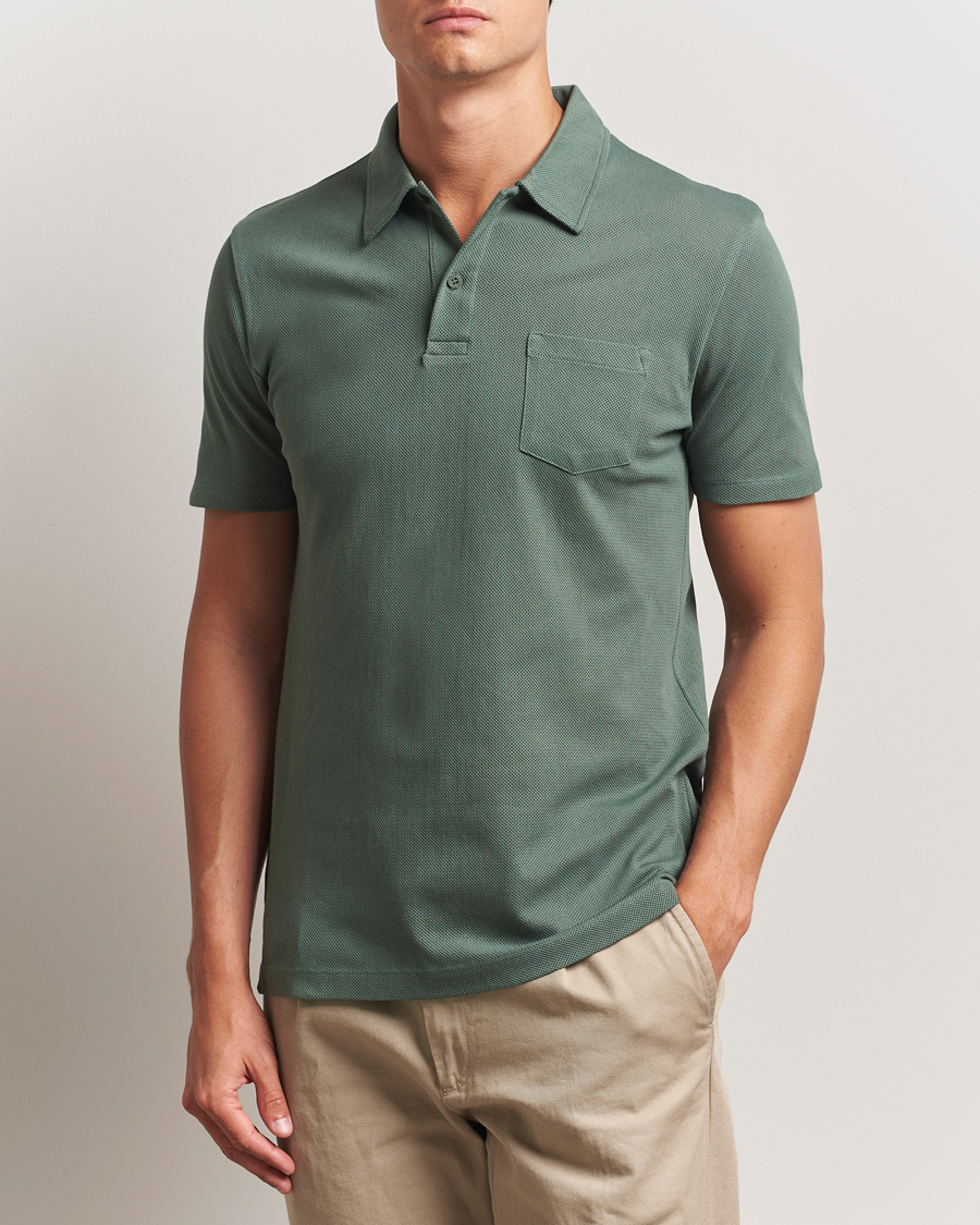 Sunspel Riviera Polo Shirt Dusk Green