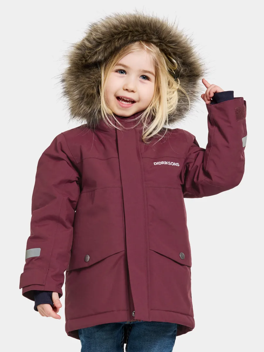 Didriksons Kids' Bjärven Parka 3 Rusty Wine