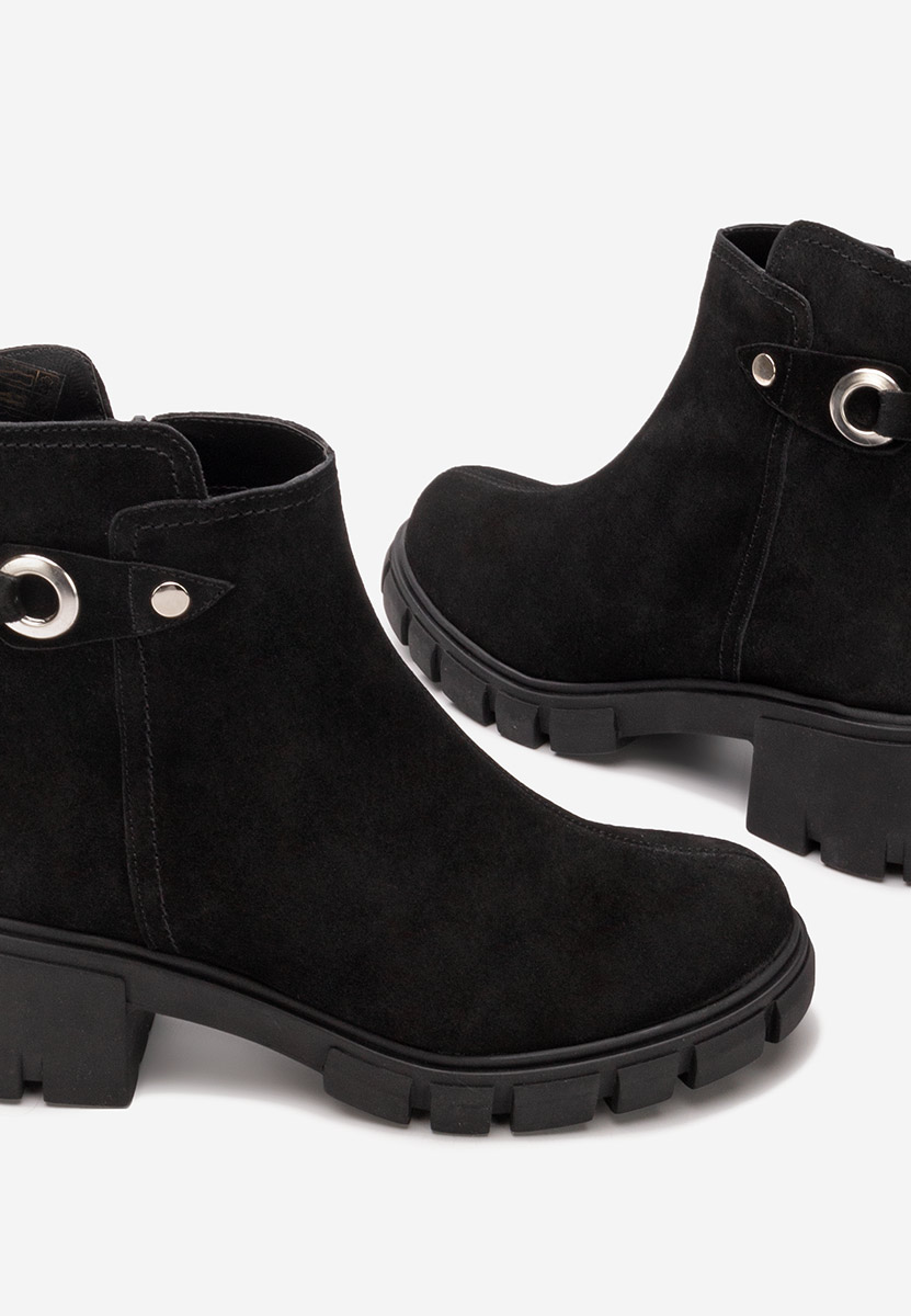 Bottines femme en daim noires Netalia