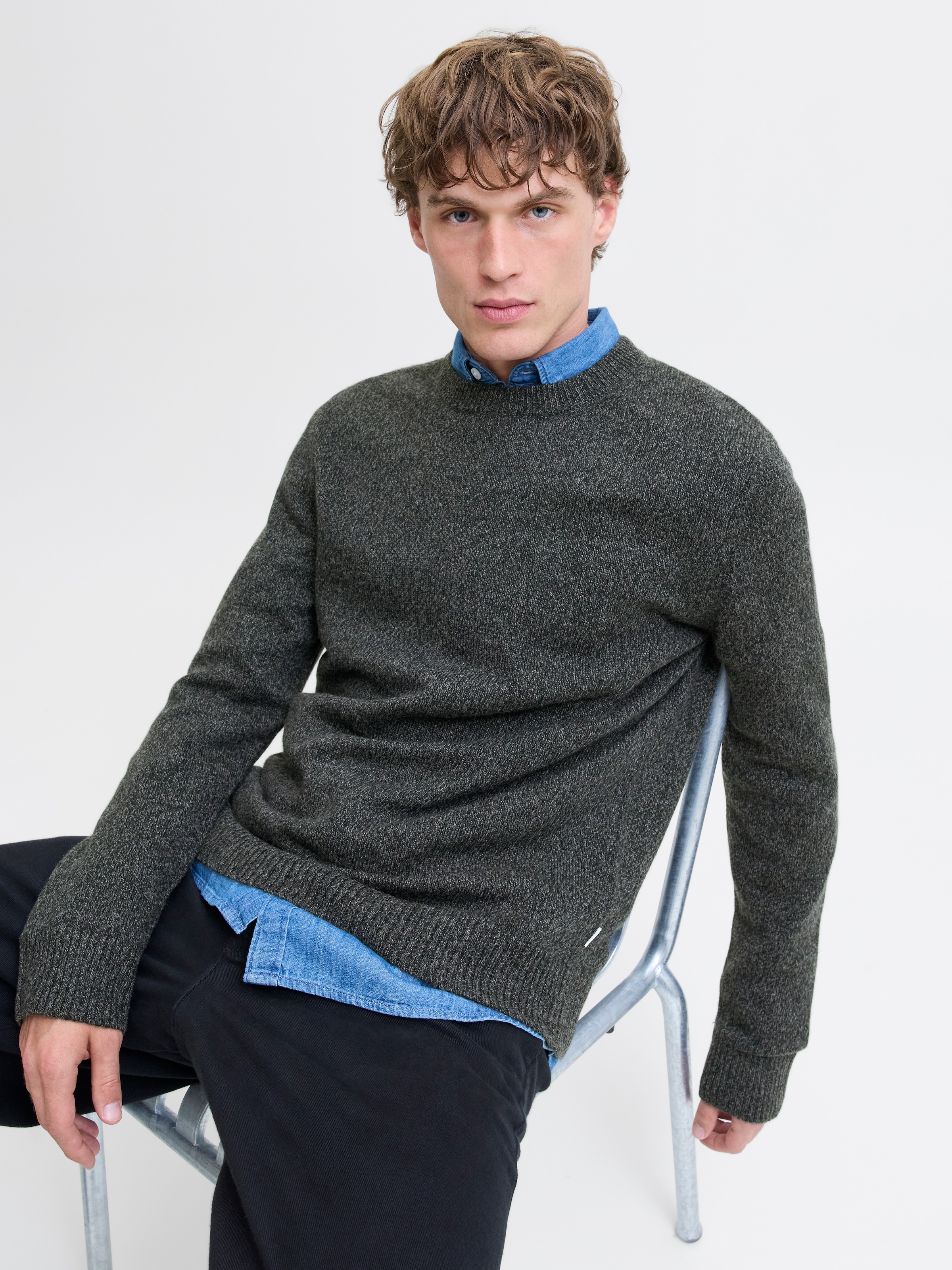 Jack & Jones Rundhalspullover »JPRBLULAMBSWOOL KNIT CREW NECK«