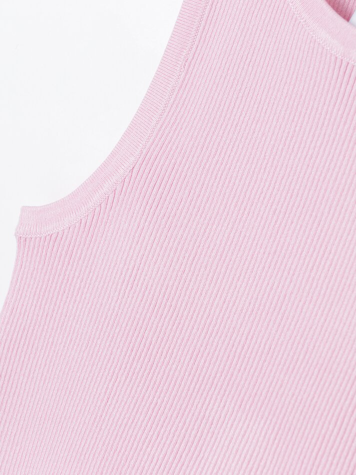 Top cropped canelado - Rosa