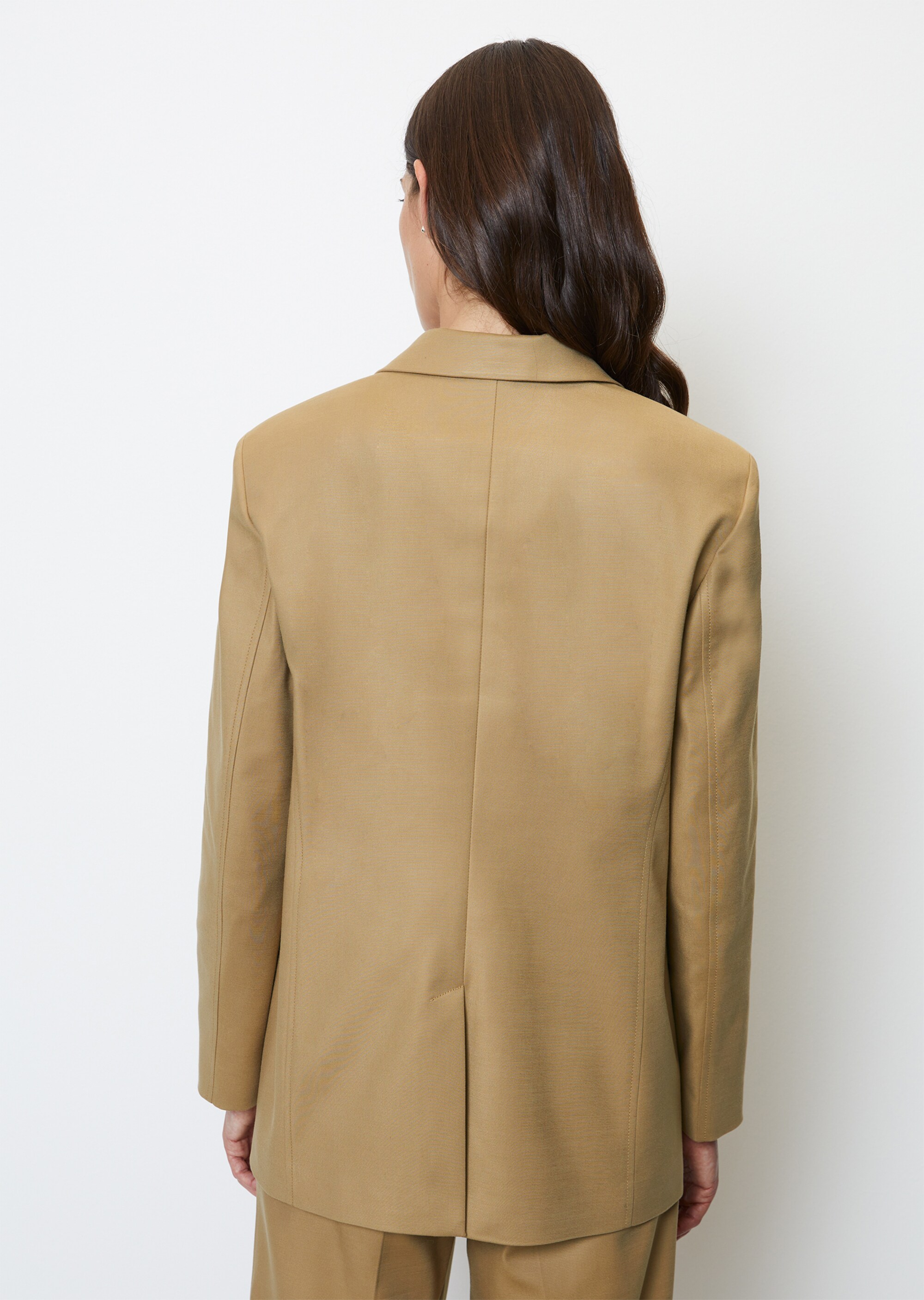 Oversize-Blazer mit Rückenschlitz aus Organic-Cotton-Viskose-Stretch