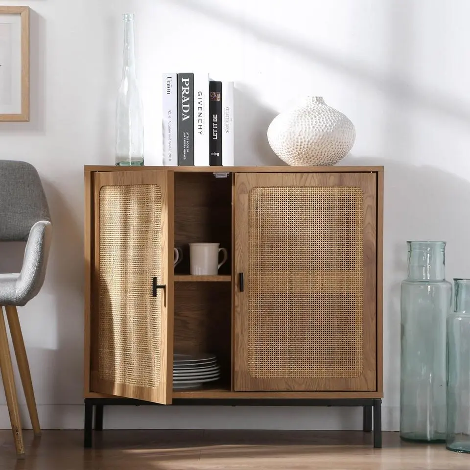 CALICOSY - Dressoir JAYA - Licht hout - 75x80x35 cm