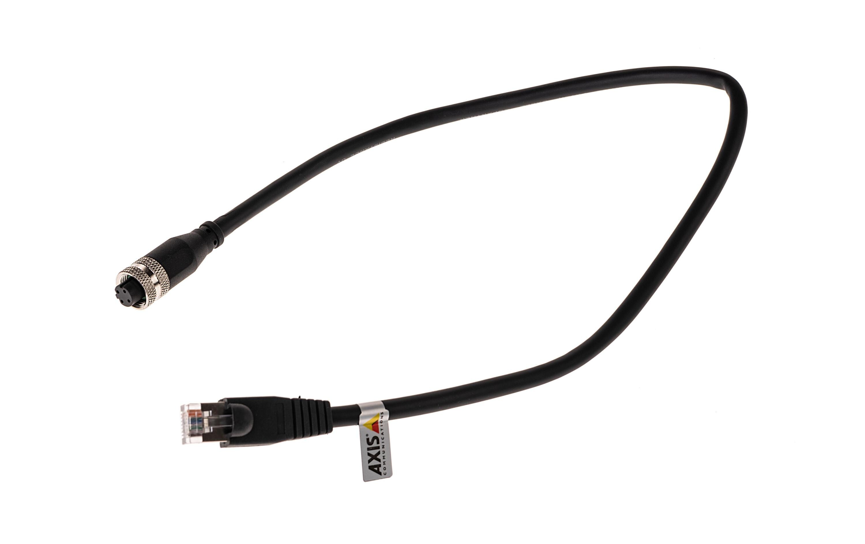 Patchkabel RJ-45 - M12, Cat 5e, S/FTP, 0.5 m, SchwarzKabel M12-RJ-45