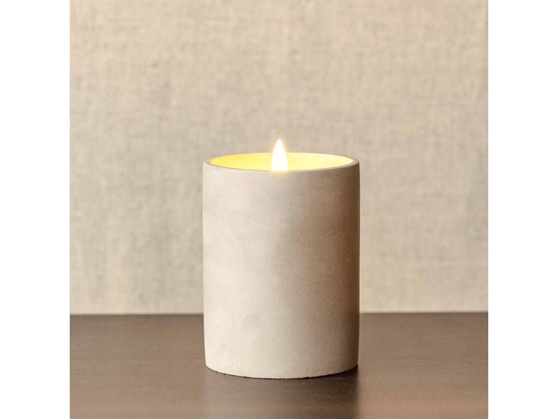 Leonardo Kerze Silenzio LED, 10 cm, Grau LED-Weihnachtskerze