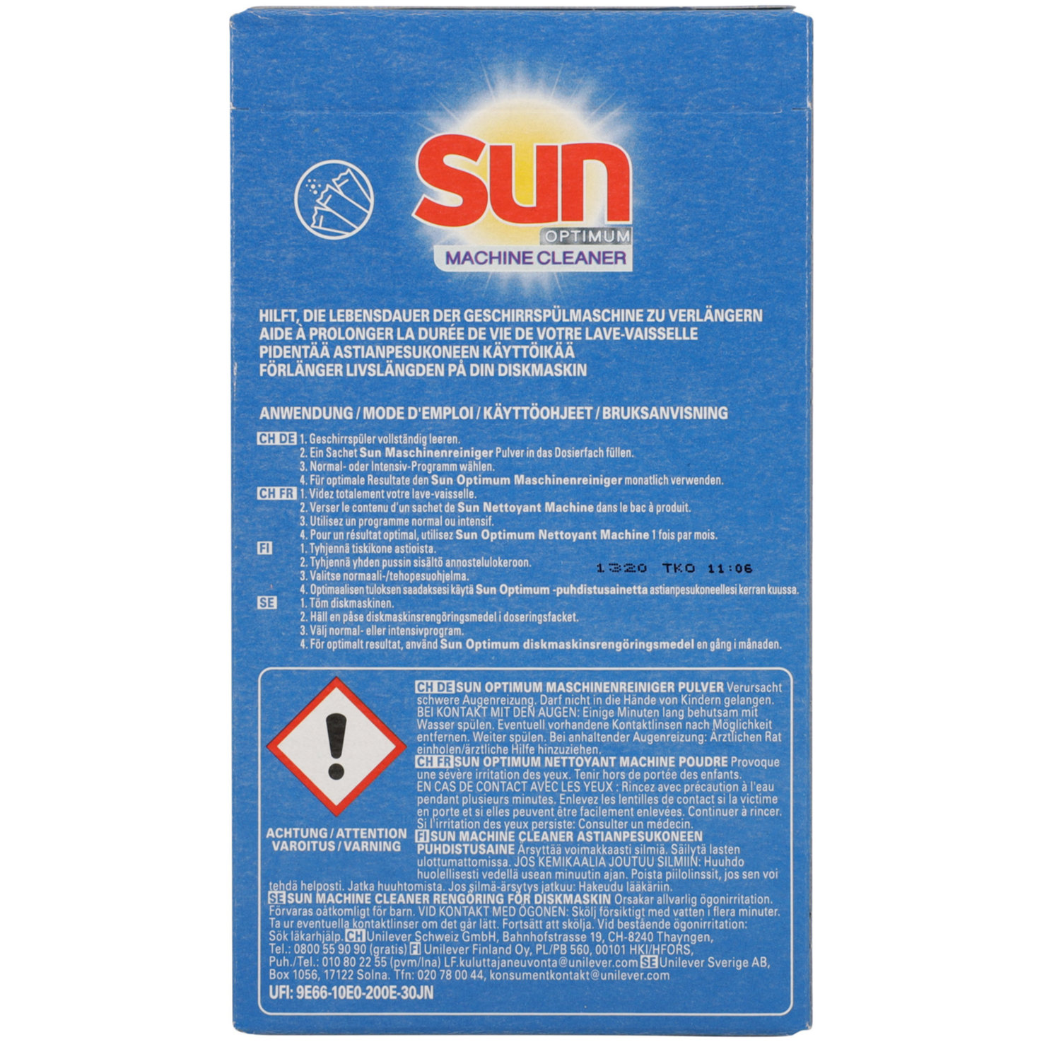 Sun Maschinenpfleger Pulver 3x40g