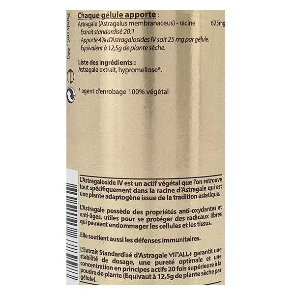 Vit'all+ Astragalosídeos IV 25mg 60 cápsulas vegetais