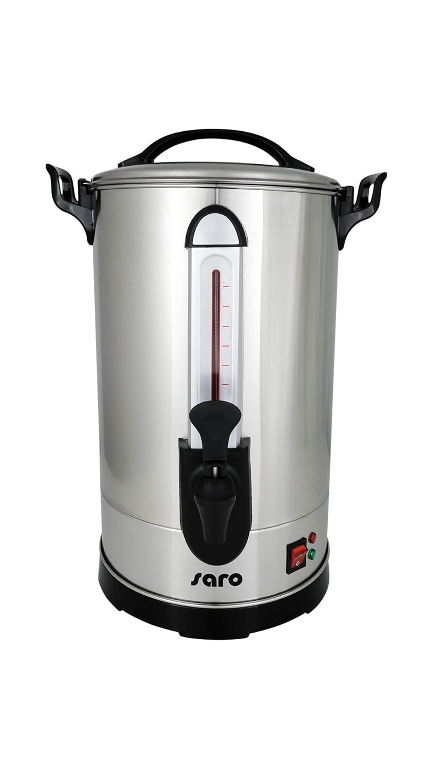 Saro Kaffeemaschine für Frühstücksbuffet & Gewerbe – 10,8 L – Doppelwandig – 100 Tassen – Edelstahl mit Zapfhahn & Warmhaltefunktion – 230 V – 1,6 kW – Modell CAPPONO 100