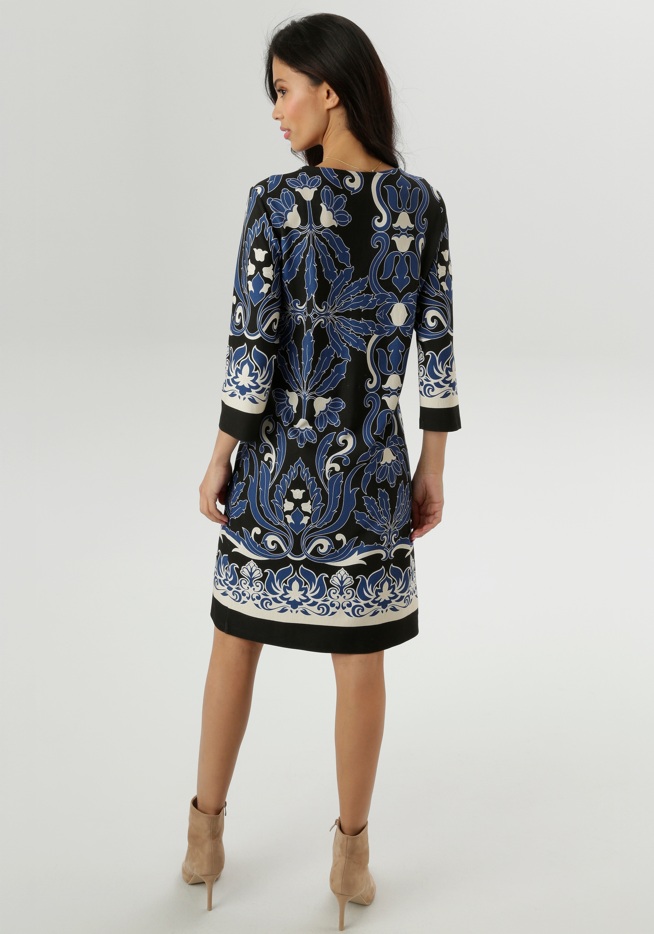 Aniston SELECTED Jerseykleid mit Ornamenten- und Rankendruck Allover - NEUE KOLLEKTION