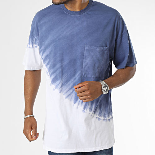 Tee Shirt Poche Blanc Bleu Marine