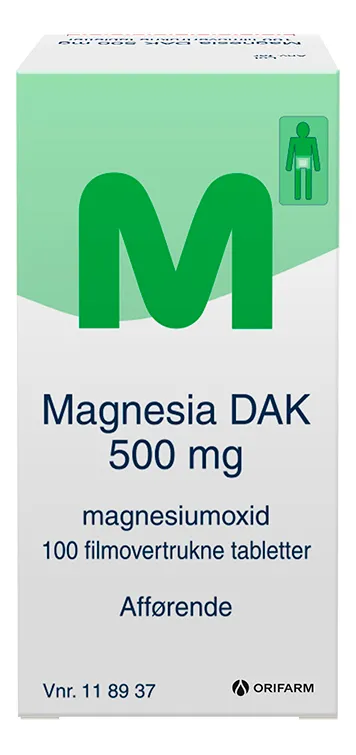 Magnesia 500mg - 100 stk