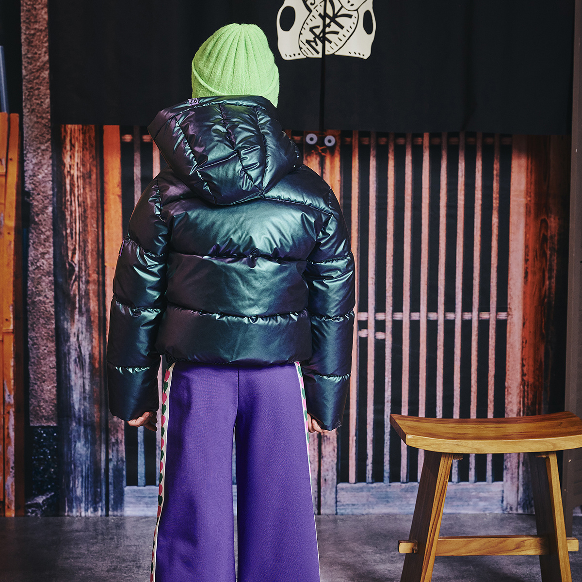 Z8 kids Winterjas Melita metallic disco