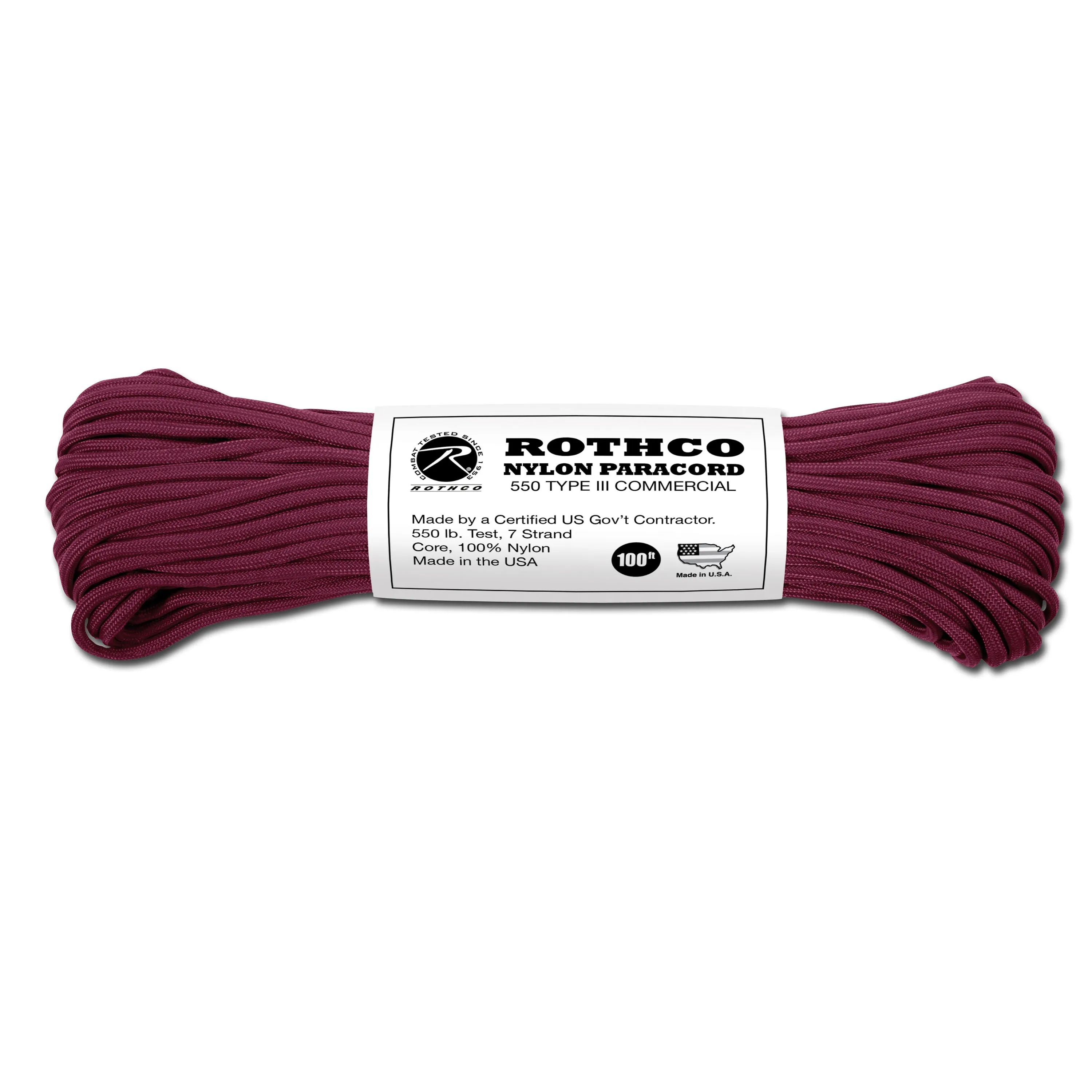 Rothco -  Rothco Fallschirmleine Nylon Type III 550 LB burgundy