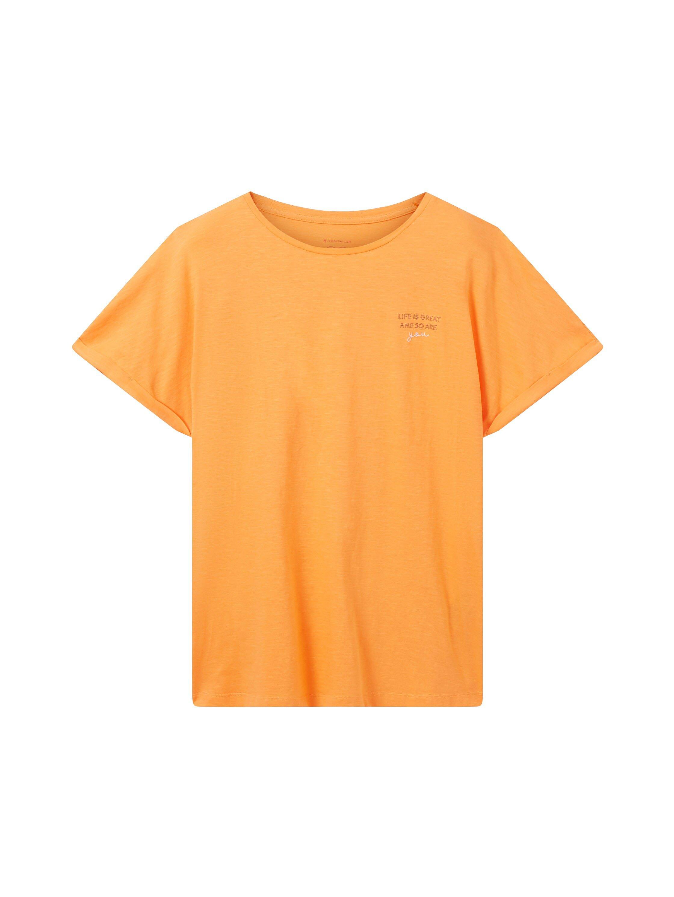 Shirt mit kleiner Statement-Stickerei auf der Brust