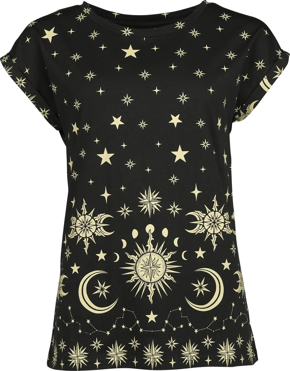 T-Shirt - Soleil, Étoiles & Lune | Gothicana by EMP T-Shirt Manches courtes