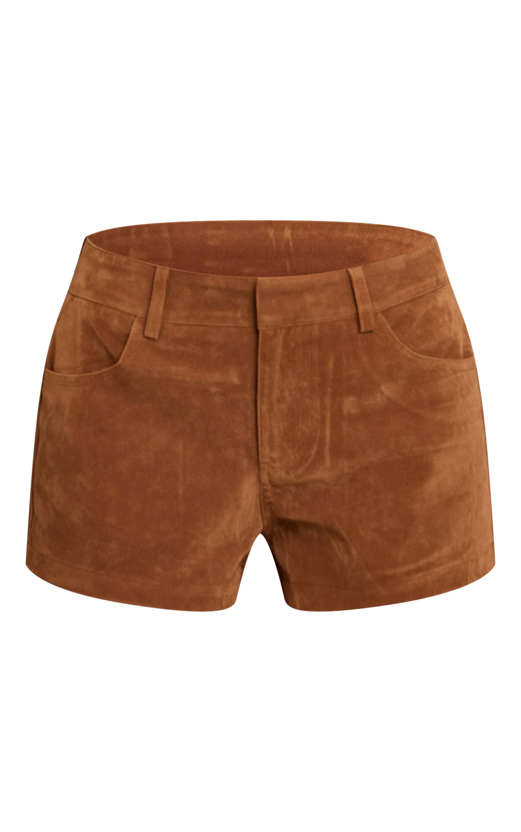 Marron Short Tailleur En Daim