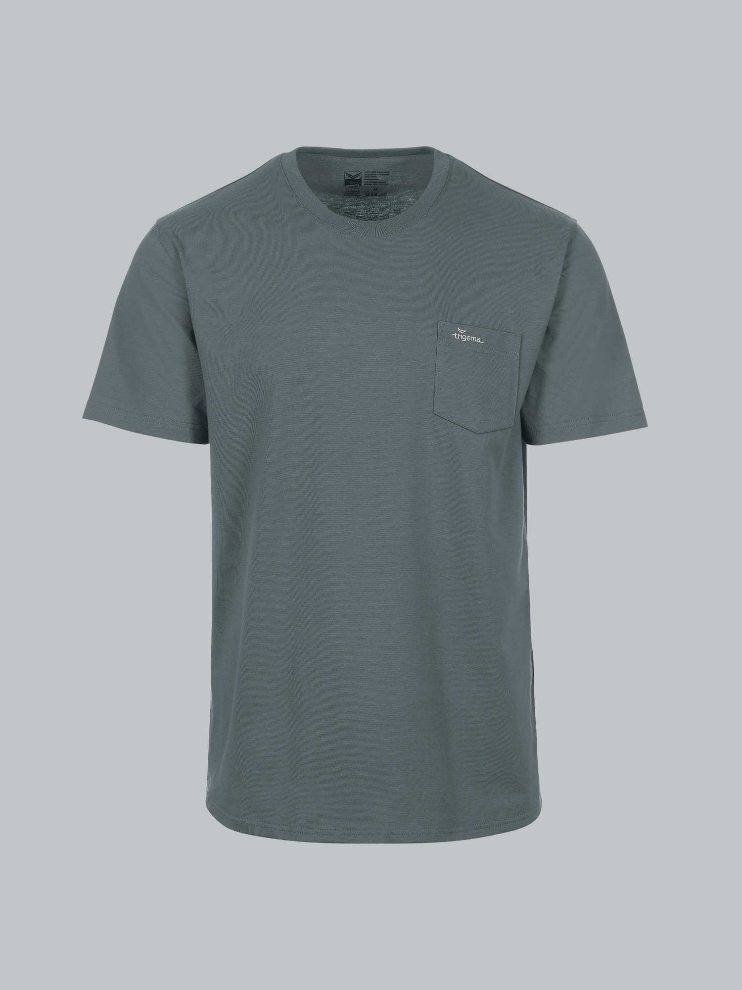 T-Shirt aus Biobaumwolle mit Brusttasche Oliv-C2C