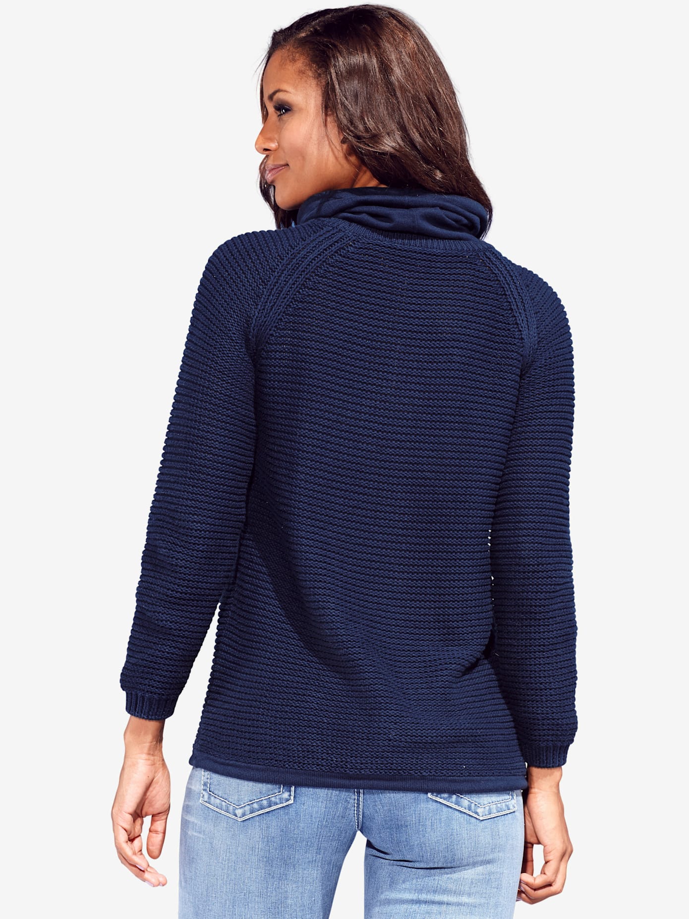 Camionneur tricot grosses mailles avec manches raglan