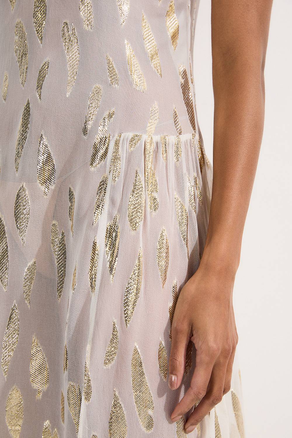 KarenMillen Robe maxi à fines bretelles en fil métallique de plage