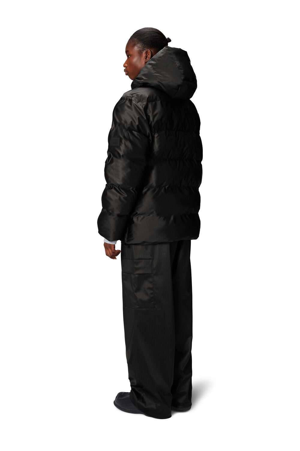 RAINS  Alta cargo dunjakke - Black Grain