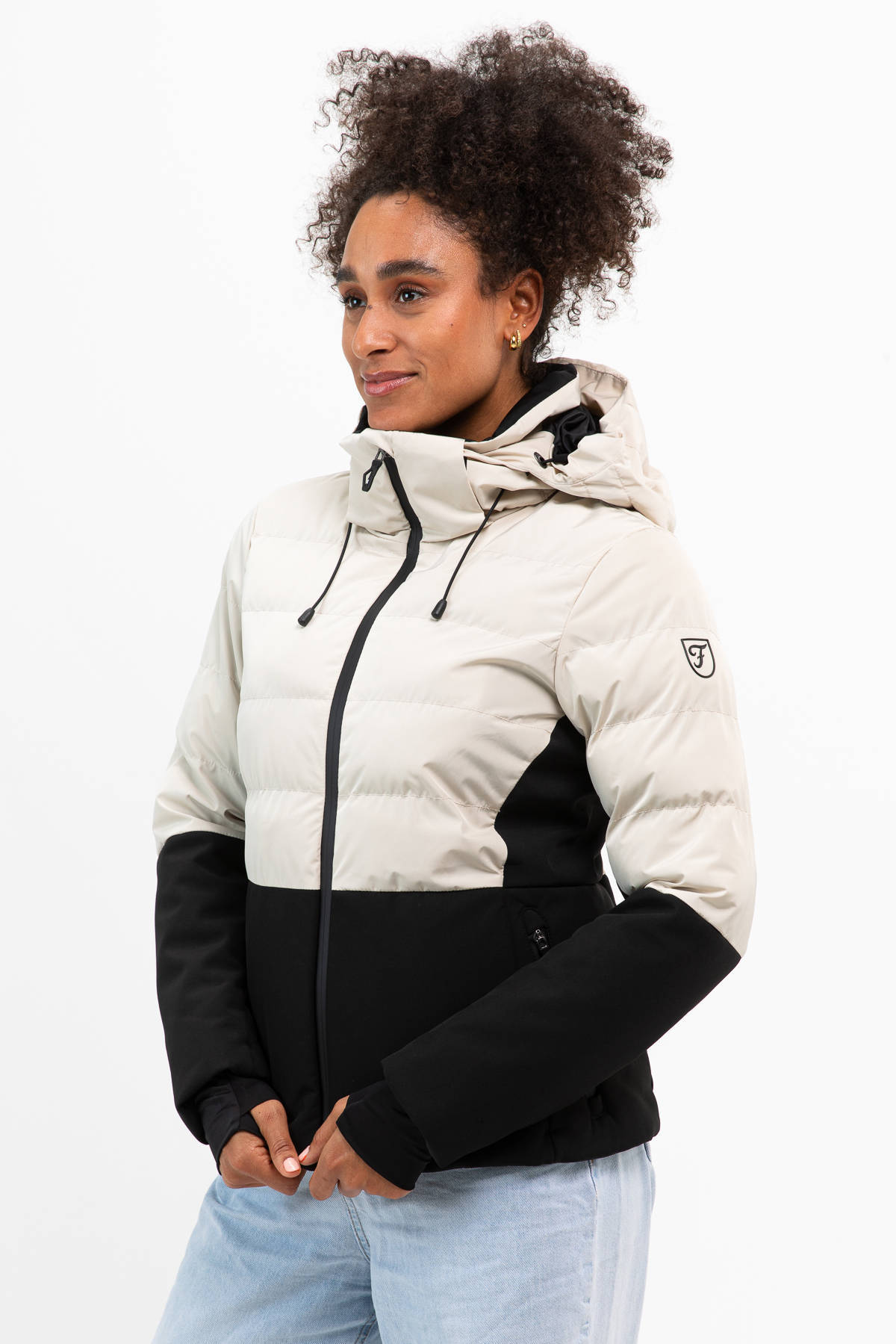Falcon jas Riley ecru/zwart