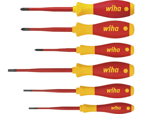 Wiha SoftFinish electric slimFix schroevendraaierset (sleuf, Phillips, PlusMinus/Pozidriv, 6-delig)