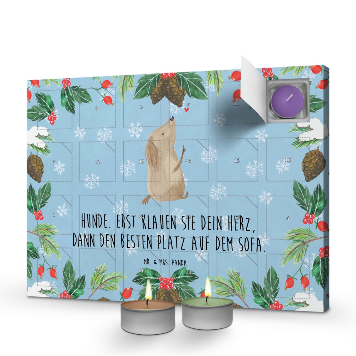 Mr. & Mrs. Panda Geurkaars Adventskalender Dog Love - Pastelblauw