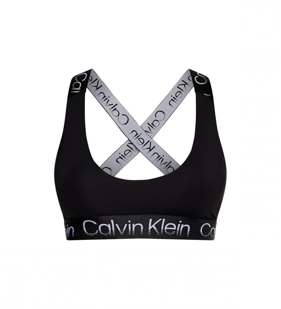 Sutiã esportivo Calvin Klein Support, preto