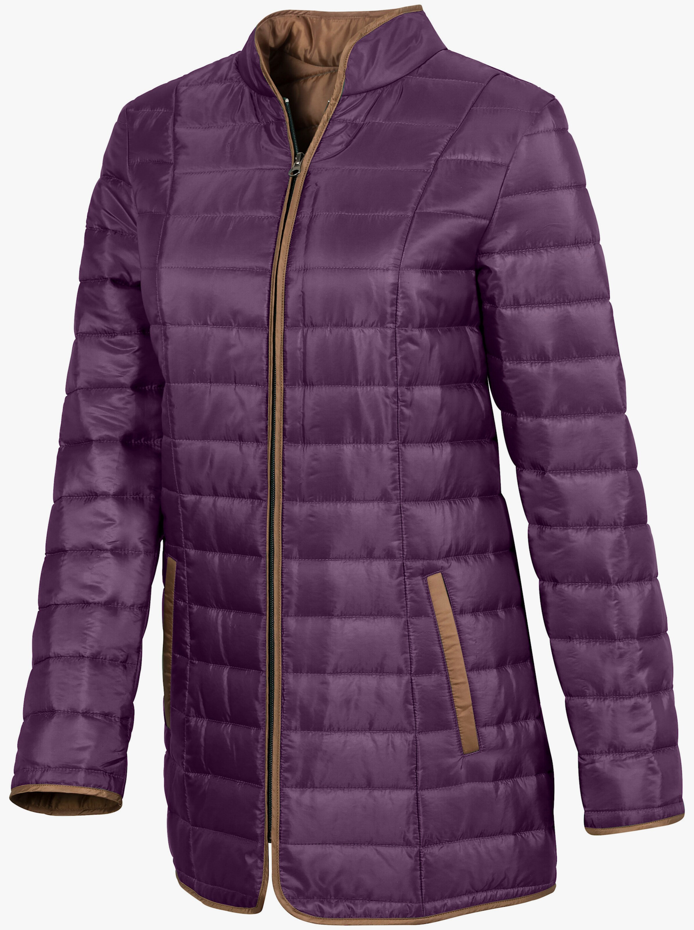 Steppjacke mit kontrastfarbigem Futter