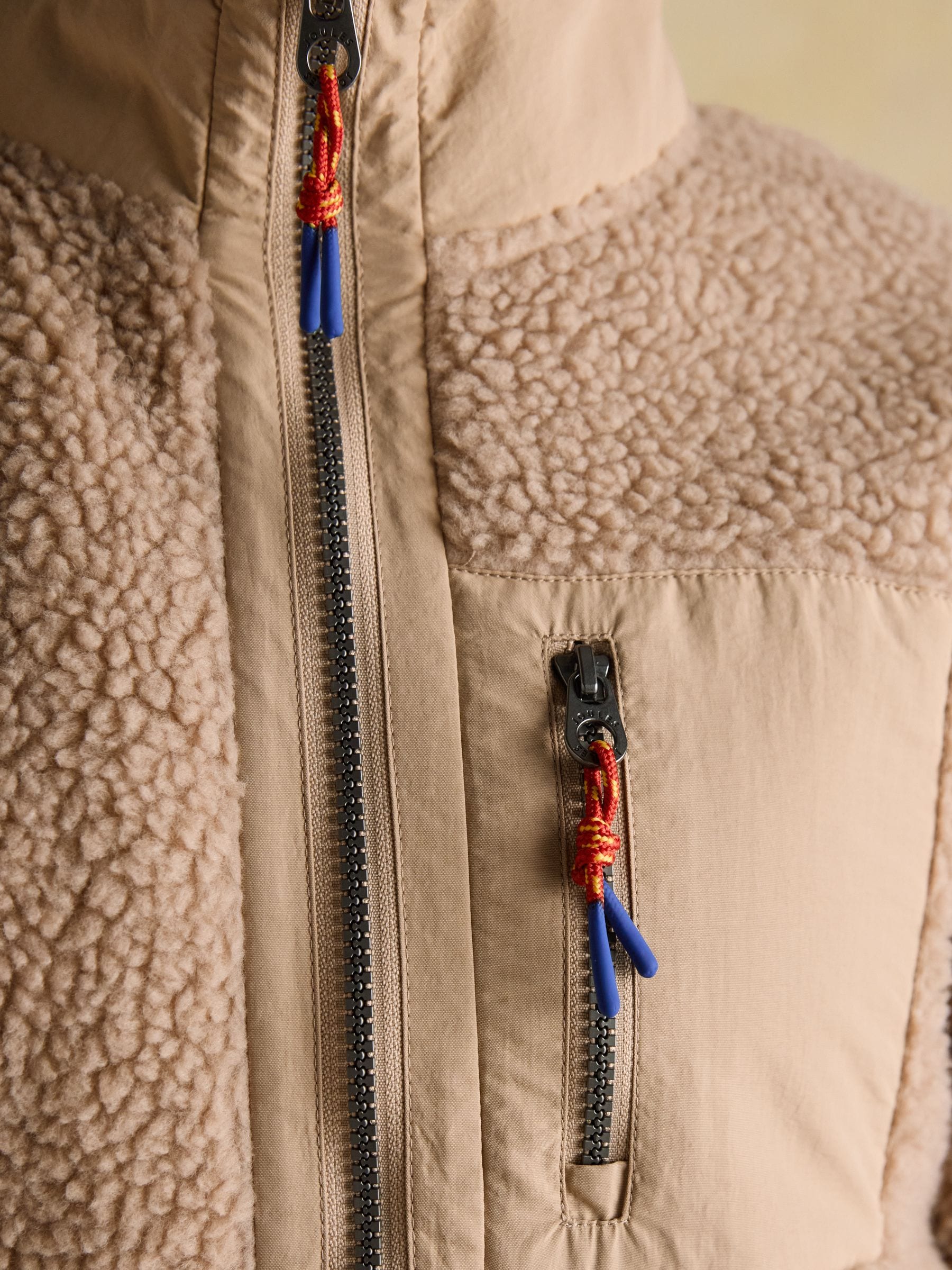 Neutrale iconenprint - Joules Lottie borg fleece met ritssluiting
