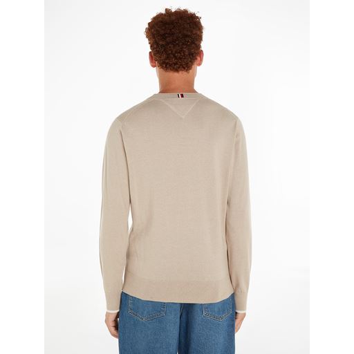 Tommy Hilfiger Mouline Striktrøje, Beige Mouline, XL