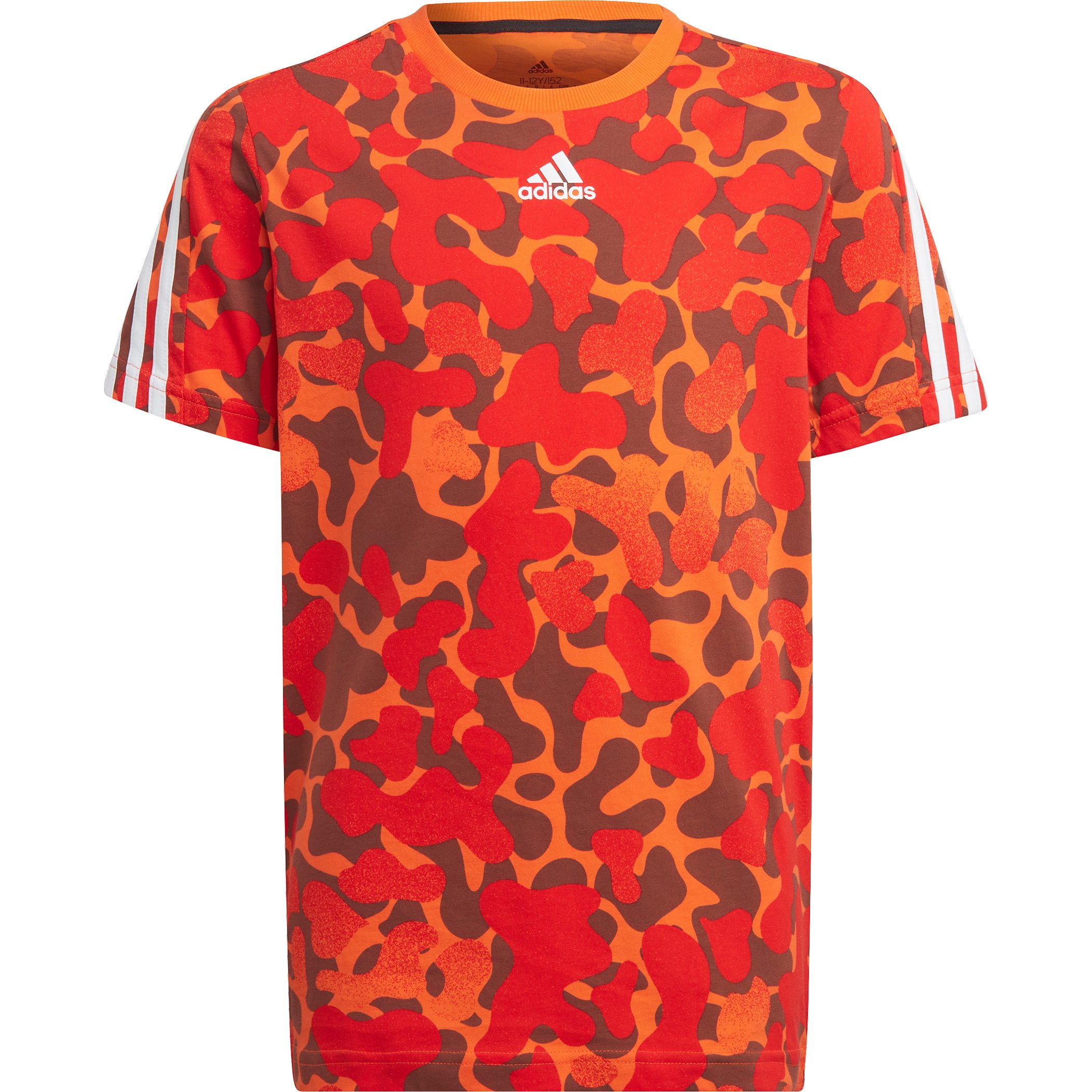 adidas Future Icons 3-Streifen T-Shirt Jungen semi impact orange
