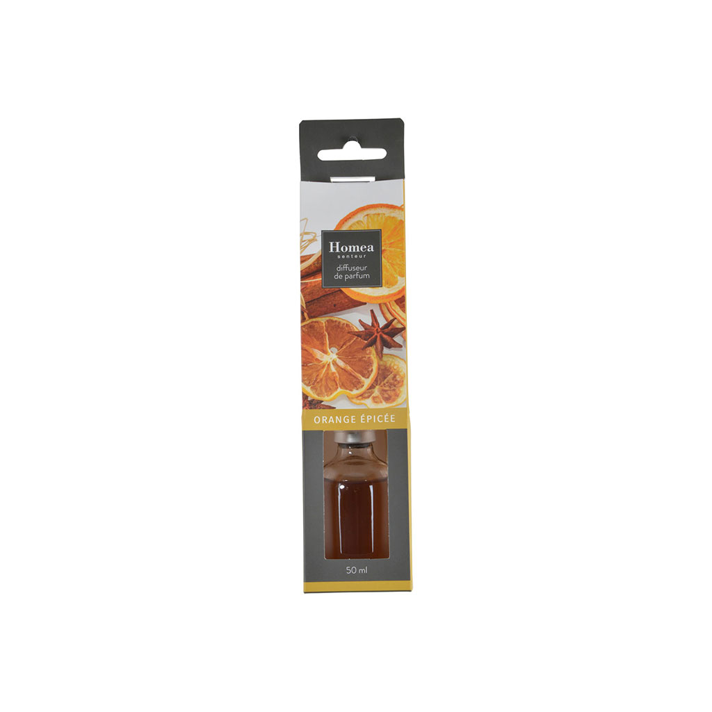 Diffuseur de parfum et 6 bâtons orange 50ml
