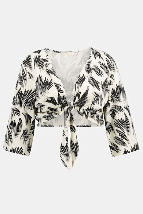 Kimono, bedruckt, V-Ausschnitt, 3/4-Arm