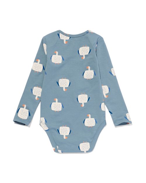 body coton bio extensible avec oies bleu