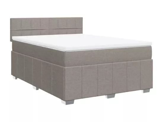 Sommier à lattes de lit avec matelas Taupe 140x190 cm Tissu