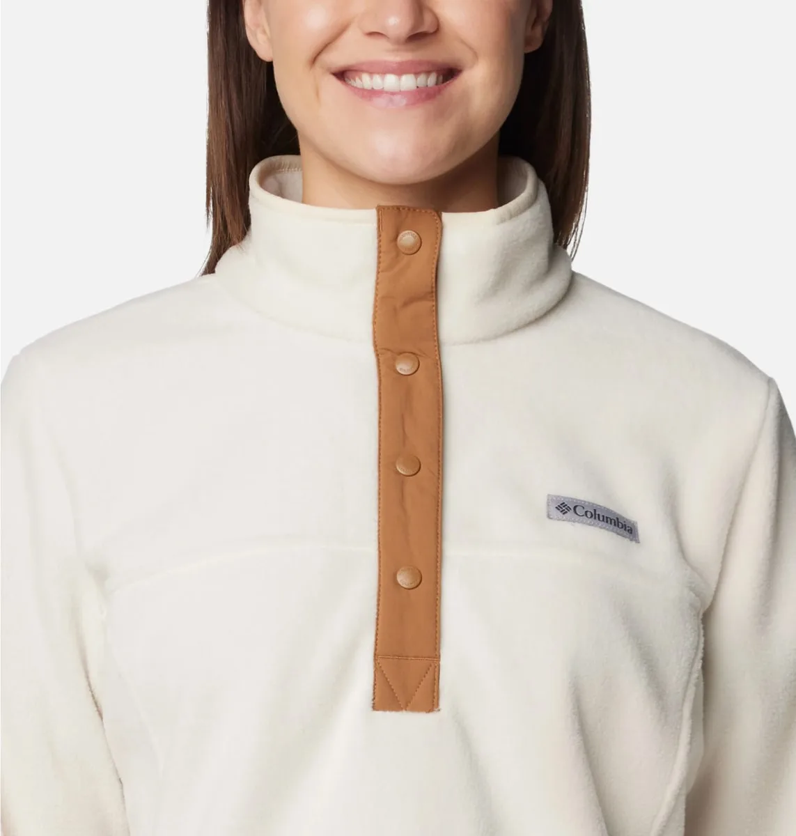Columbia Benton Springs 1/2 Snap Pull Over Ii Chalk, Camel Brown