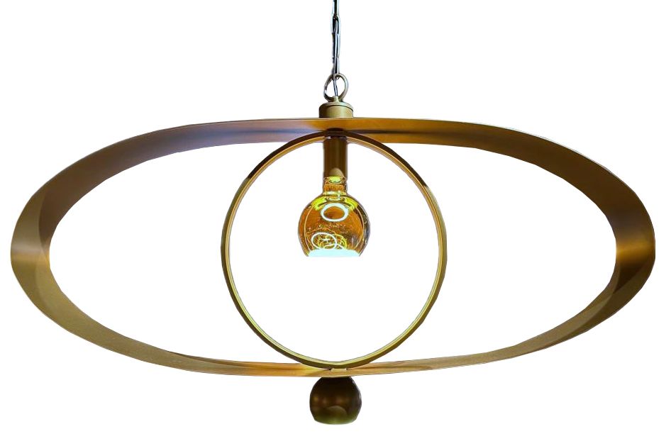 Hanglamp LB048-1+1 ovaal brons Breeze  | Leclercq & BouwmanB100 x D12 cm