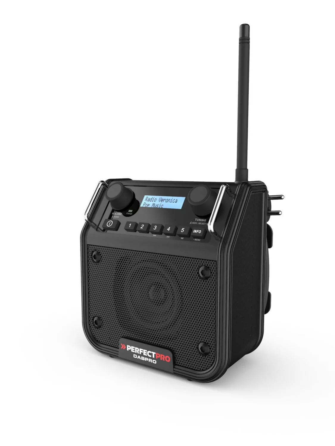 PerfectPro DABPRO2 Bouwradio - FM RDS - DAB  - aux-in - werkt op netstroom & batterij