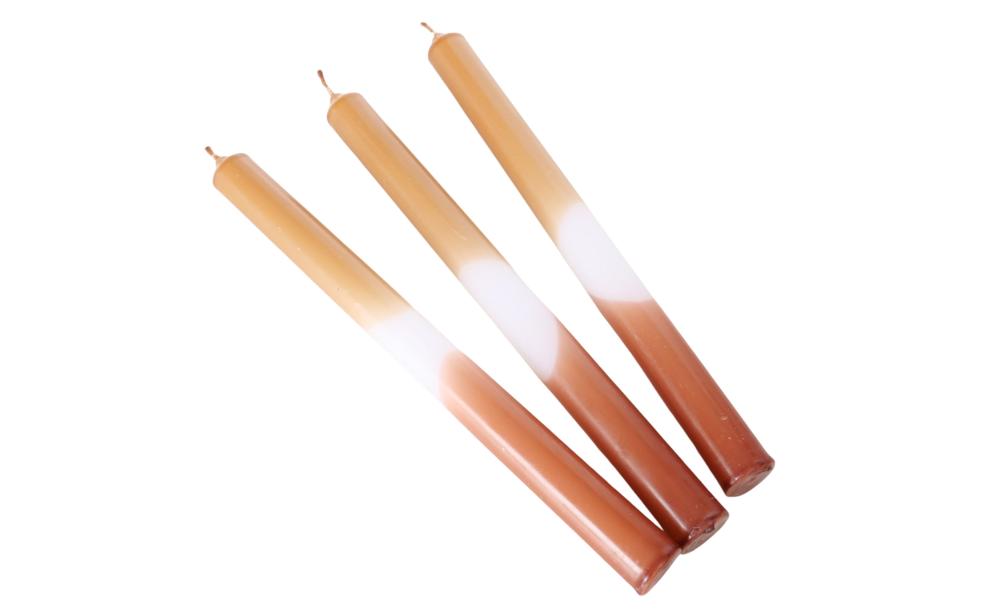 Stabkerzen-3er Set Duo, rot/weiß, 25,5 cm