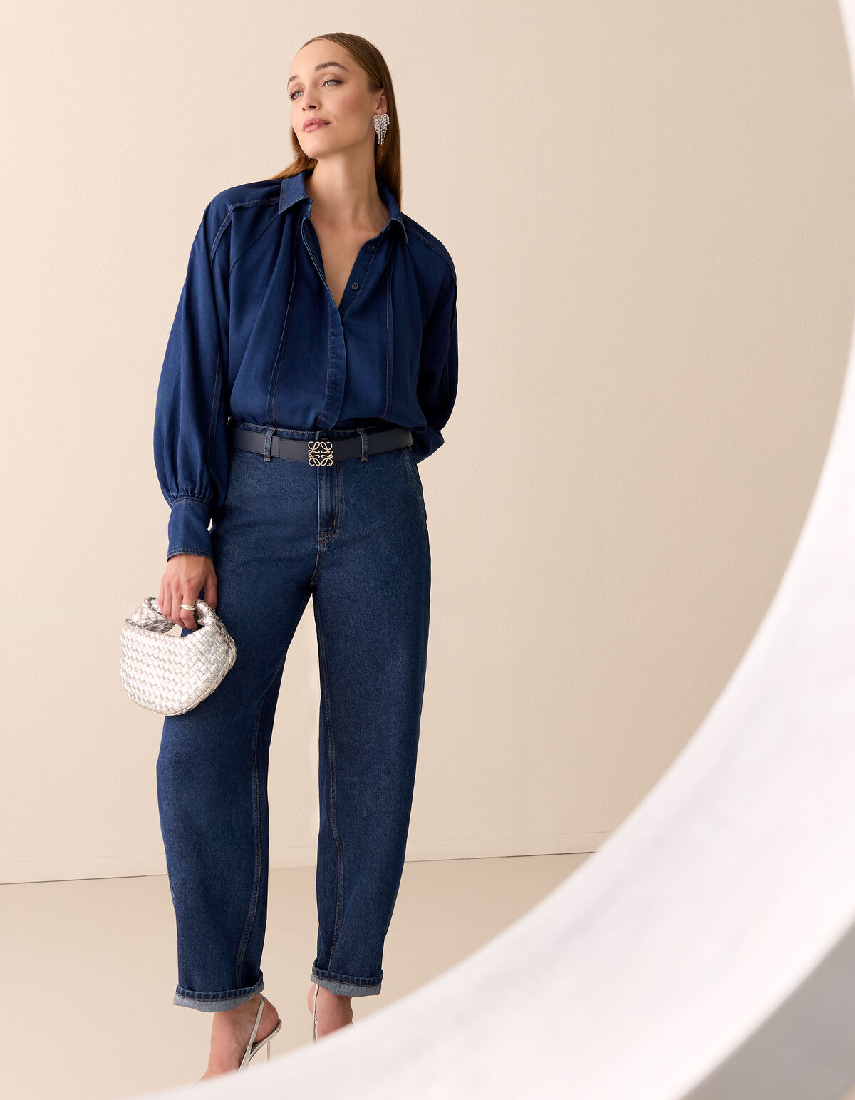 Barrel Fit Jeans Donkerblauw By Mieke