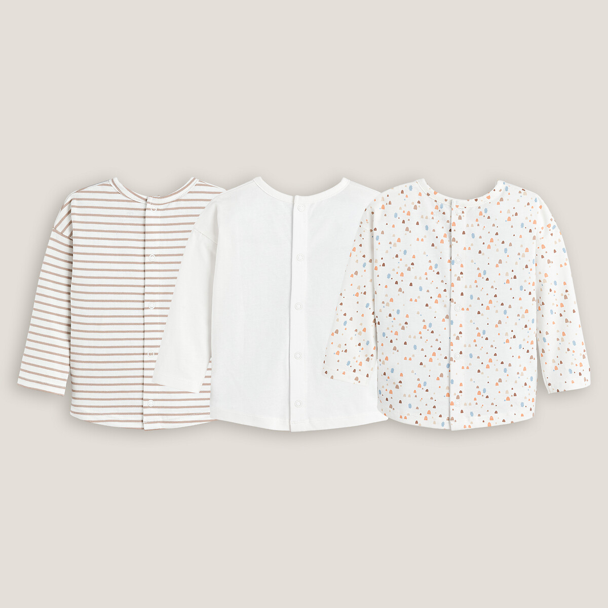 COLEÇÃO LA REDOUTE<br>Conjunto de 3 camisetas de manga comprida