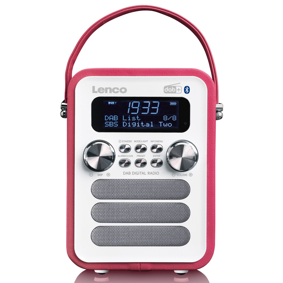 LENCO PDR-051PKWH Tragbares DAB+ FM-Radio mit BT, AUX, pink